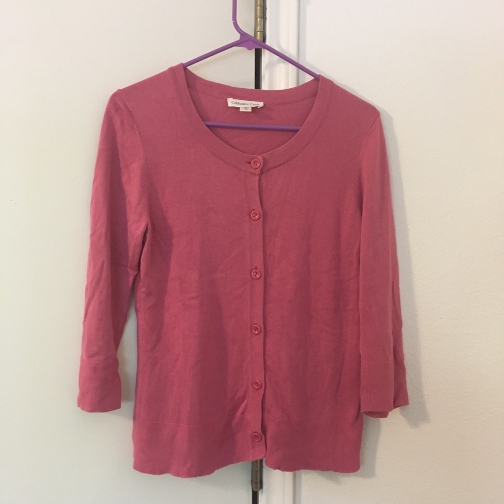 Coldwater Creek Pink Silk/Cotton Cardigan - Small